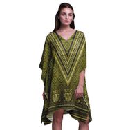 Phagun Mavi Tribal Afrika Plaj Kaftan Bikini Örtü Midi Zeytin Yeşili Kadın Elbise