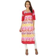 Phagun Tasarımcı Hint Bollywood Kurta Etnik Kurti Günlük Çok Renkli Kadın Tunik