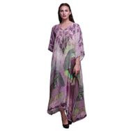 Phagun Tavuskuşu Mughal Uzun Plaj Kaftan Bikini Örtü Maksi Domuz Pembesi Kadın Elbise