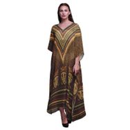 Phagun Tribal Afrikalı Uzun Plaj Kaftan Bikini Örtü Maksi Turuncu Kadın Elbise
