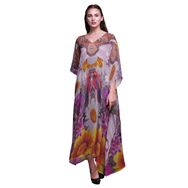 Phagun Uzun Plaj Kaftan Bikini Örtü Maksi Bal Turuncu Kadın Elbise