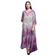 Phagun Uzun Plaj Kaftan Bikini Örtü Maksi Beyaz Kadın Elbise