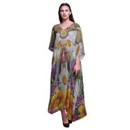 Phagun Uzun Plaj Kaftan Bikini Örtü Maksi Goldenrod Kadın Elbise