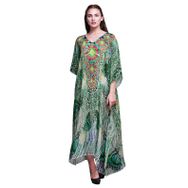 Phagun Uzun Plaj Kaftan Bikini Örtü Maksi Nane Yeşili Kadın Elbise