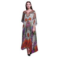 Phagun Uzun Plaj Kaftan Bikini Örtü Maksi Şeker Kırmızısı Kadın Elbise