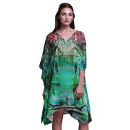 Phagun Yeşil Mughal Anıtları Kısa Plaj Kaftan Bikini Örtü Midi Yeşil Kadın Elbise