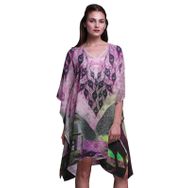 Phagun Yeşil Tavuskuşu Mughal Kaftan Tatil Ev Kıyafeti Midi Plaj Örtüsü Domuz Pembesi Kadın Elbise
