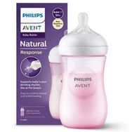 Philips Avent 260 ml 1+Ay Natural Response Pembe PP Biberon