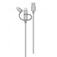 Philips DLC2608SR Beyaz 3'ü 1 Arada Örgü Şarj ve Data Kablosu