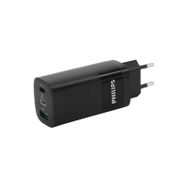 Philips DLP2681 12 2 Type-C 1 USB-A 65W Duvar Siyah Şarj Adaptörü