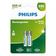 Philips R03B2A80/10 Şarj Edilebilir AAA 2x800 mAh İnce Kalem Pil