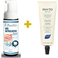 Phyto 125 ml Phytodetox Şampuan Öncesi Arındırıcı Maske+E2'Quality E2'quality Diş Beyazlatıcı Köpük