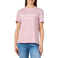 Pieces Pcfreya Ss Tee Bc Şafak Pembesi Baskı Parlak Beyaz Kadın T-shirt