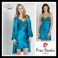 Pierre Cardin 4050 Saten Gecelik Sabahlık Takım