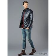 Pierre Cardin 50 Lacivert Deri Erkek Mont