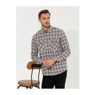 Pierre Cardin 50259474-VR002 Açık Kahverengi Desenli Erkek Gömlek