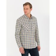 Pierre Cardin 50260373-VR011 Bej Desenli Erkek Gömlek