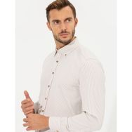 Pierre Cardin 50262722-VR011 Bej Desenli Erkek Gömlek
