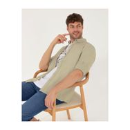 Pierre Cardin 50265119-VR027 Haki Desenli Erkek Gömlek