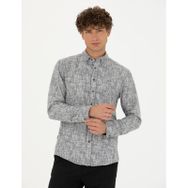 Pierre Cardin 50274089-VR024 Gri Desenli Erkek Gömlek