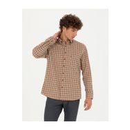 Pierre Cardin 50274597-VR029 Kahverengi Desenli Erkek Gömlek