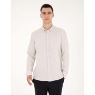 Pierre Cardin 50284109-VR011 Bej Desenli Erkek Gömlek