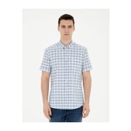 Pierre Cardin 50288566-VR032 Koyu Mavi Kısa Kollu Erkek Gömlek