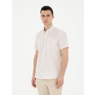 Pierre Cardin 50289412-VR011 Bej Kısa Kollu Erkek Gömlek