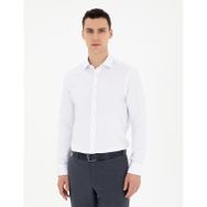 Pierre Cardin 50289416-VR013 Beyaz Desenli Erkek Gömlek
