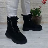 Pierre Cardin 52418 Siyah Süet İci Kürklü Kaymaz Kadın Bot