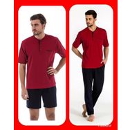 Pierre Cardin 5370 Erkek 3'lü Bordo Pijama Takımı