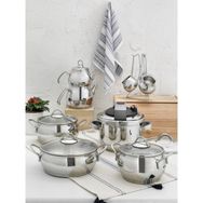 Pierre Cardin 71308183 Venüs 17 Parça Paslanmaz Çelik Tencere Seti