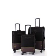 Pierre Cardin 8200 3'lü Set Siyah Ultra Light Lüx Kumaş Tekerlekli Valiz