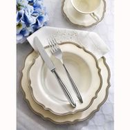 Pierre Cardin Gloria 12 Kişilik 60 Parça Bone China Gümüş Yemek Takımı