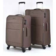 Pierre Cardin PC4200 Kahverengi Ultra Light Hafif Lüx Kumaş Büyük Boy-Orta Boy 2'li Valiz Seti
