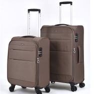 Pierre Cardin PC4200 Kahverengi Ultra Light Hafif Lüx Kumaş Orta Boy-Kabin Boy 2'li Valiz Seti