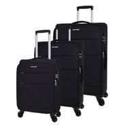 Pierre Cardin PC4200 Siyah Ultra Light Hafif Lüx Kumaş 3'lü Valiz Seti