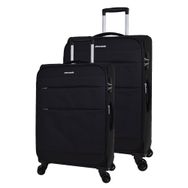 Pierre Cardin PC4200 Siyah Ultra Light Hafif Lüx Kumaş Büyük Boy-Orta Boy 2'li Valiz Seti