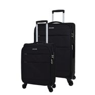 Pierre Cardin PC4200 Ultra Light Hafif Lüx Kumaş Siyah Büyük ve Kabin Boy 2'li Valiz Seti