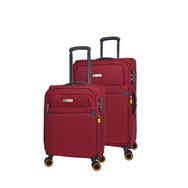 Pierre Cardin PC6000 Ultra Light Hafif Lüx Kumaş Büyük Boy Kabin Boy Bordo 2'li Valiz Seti