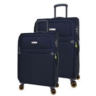Pierre Cardin PC6000 Ultra Light Hafif Lüx Kumaş Büyük Boy Orta Boy Lacivert 2'li Valiz Seti