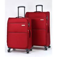 Pierre Cardin PC6050 Ultra Light Bordo Kumaş Büyük Boy ve Orta Boy 2'li Valiz Seti