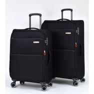 Pierre Cardin PC6050 Ultra Light Siyah Kumaş Büyük Boy ve Orta Boy 2'li Valiz Seti