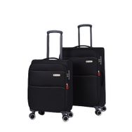 Pierre Cardin PC6050 Ultra Light Siyah Kumaş Orta Boy ve Kabin Boy 2'li Valiz Seti