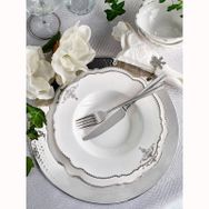 Pierre Cardin Serena 12 Kişilik 60 Parça Bone China Gümüş Yemek Takımı