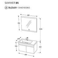 Pierre Cardin Summer 85 cm Banyo Dolabı
