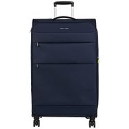 Pierre Cardin Trolley 60 cm Orta Boy Lacivert Çekçekli Kumaş Valiz