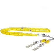 Pigado 925 Ayar Gümüş Püsküllü Kesme Model Sıkma Kehribar Model 3 Tesbih