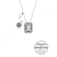 Pigado Gümüş Swarovski Baget Pırlanta Modeli Kolye