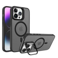 Piili iPhone 15 Pro Metal Bracket Magsafe Siyah Mat Kılıf